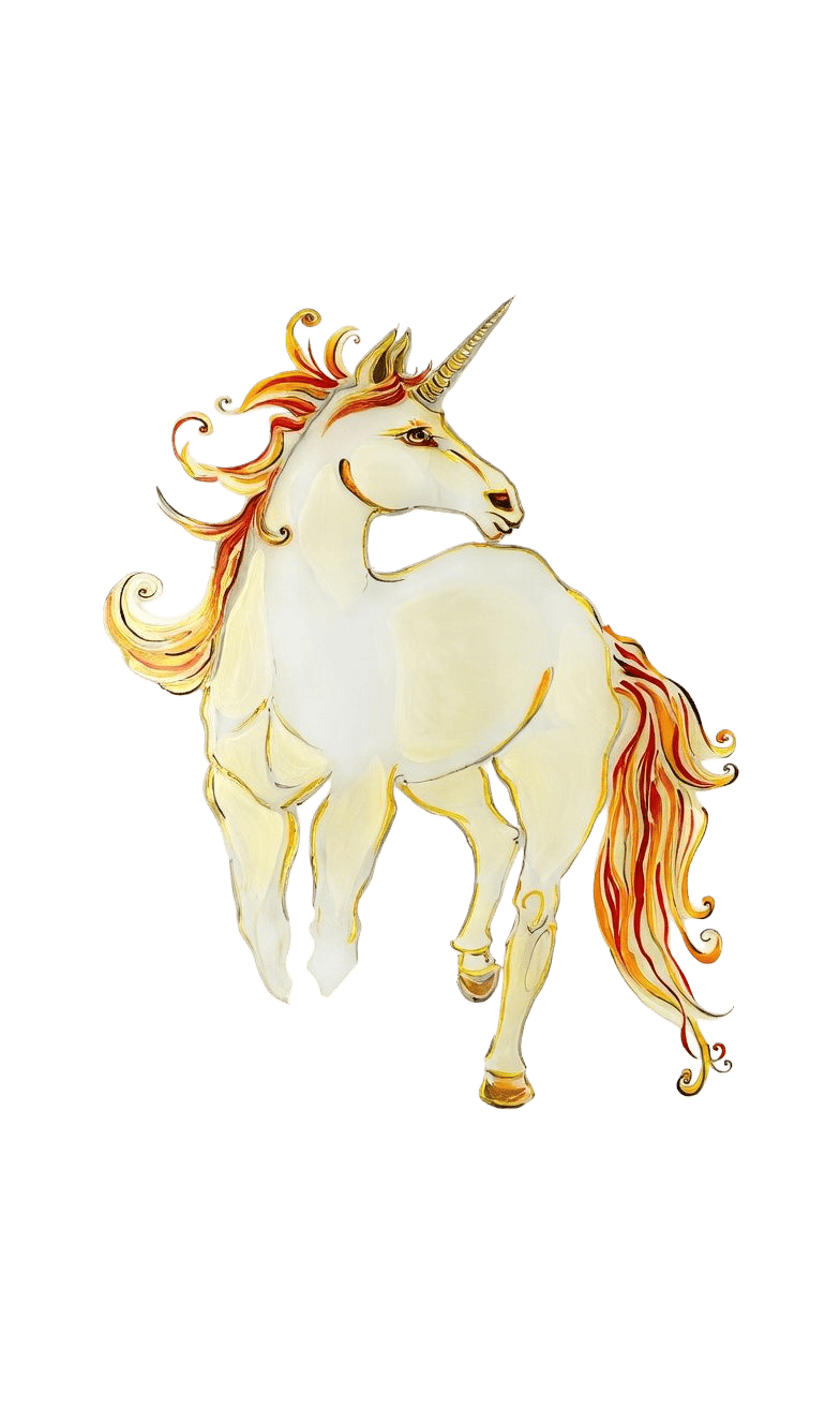 La licorne peinte sur le verre de l’œuvre La Licorne